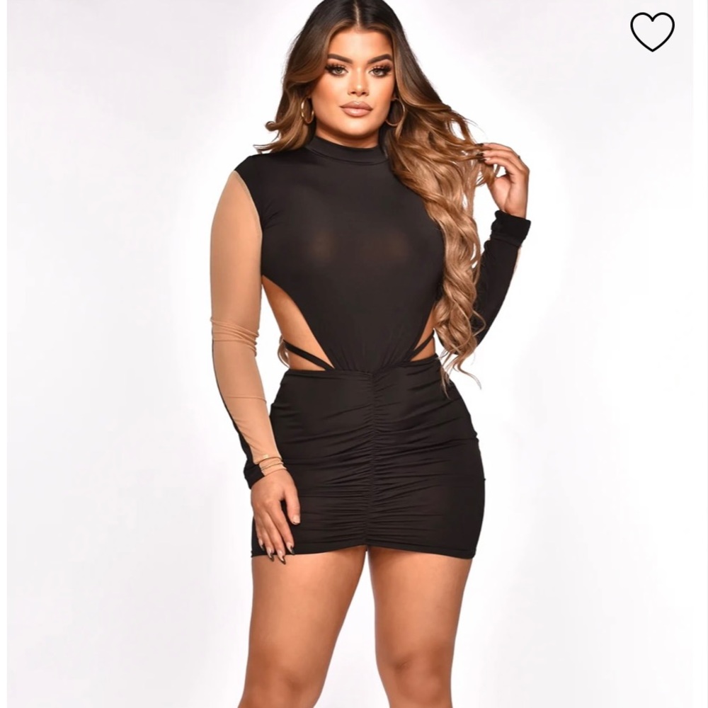 Brand new never worn sexy date night black longe mesh sleeve dress